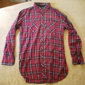 21 Men Plaid Checkered Button-Down Shirt